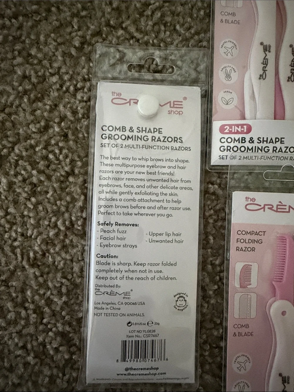 Crème Shop Pink Comb & Shape Grooming Razor - 2-in-1 Precision Tool